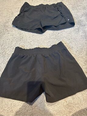 2 pairs of black athletic shorts bundle